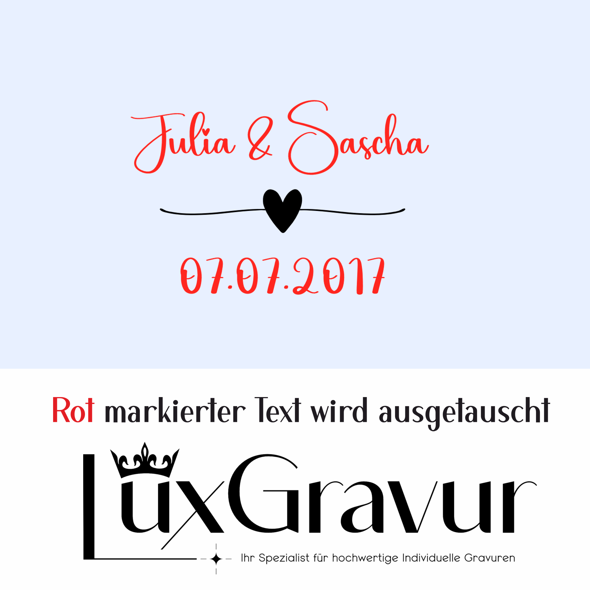 Personalisiertes Hochzeits-Windlicht mit Namen und Datum