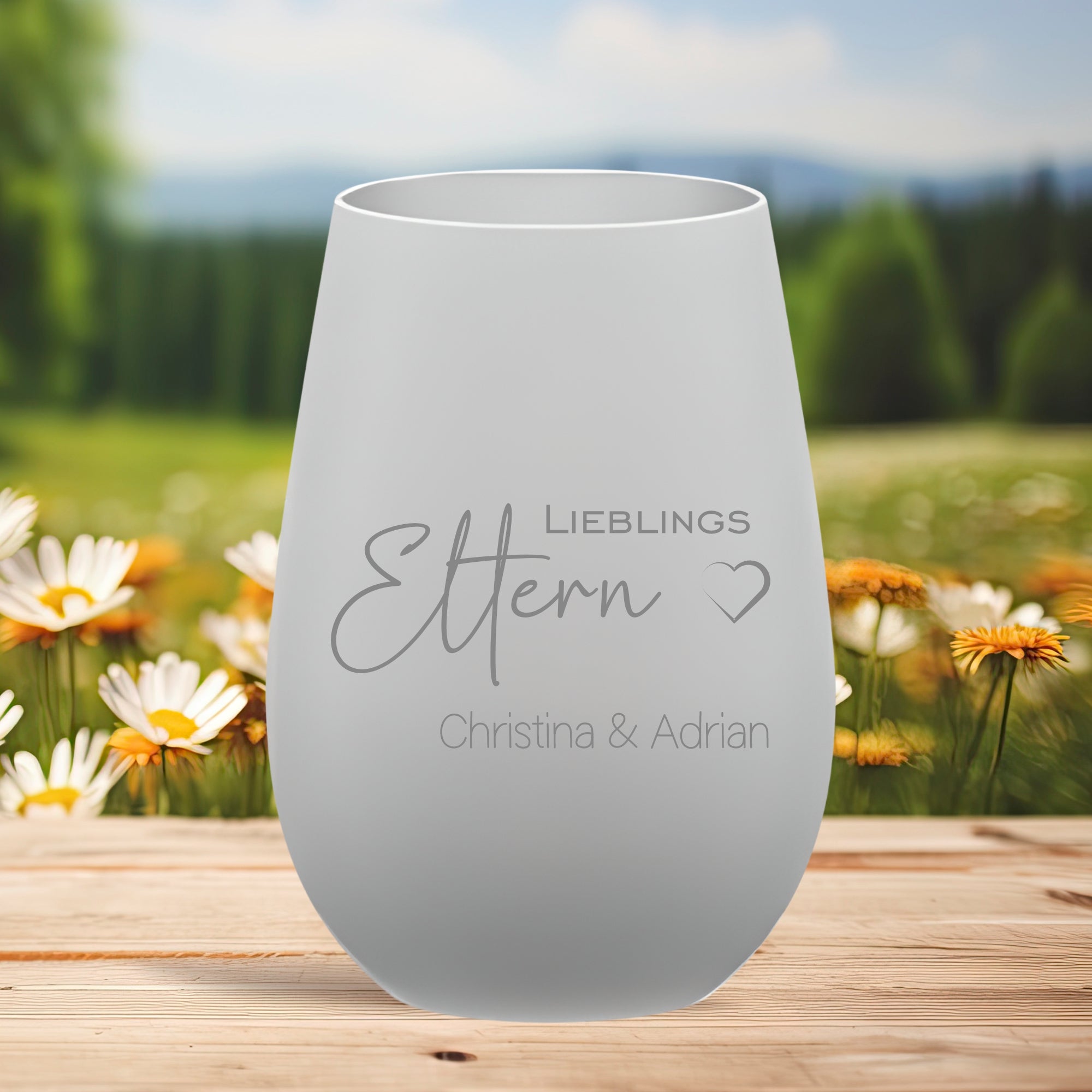 Personalisiertes Windlicht „Lieblings Eltern“ mit individueller Namensgravur