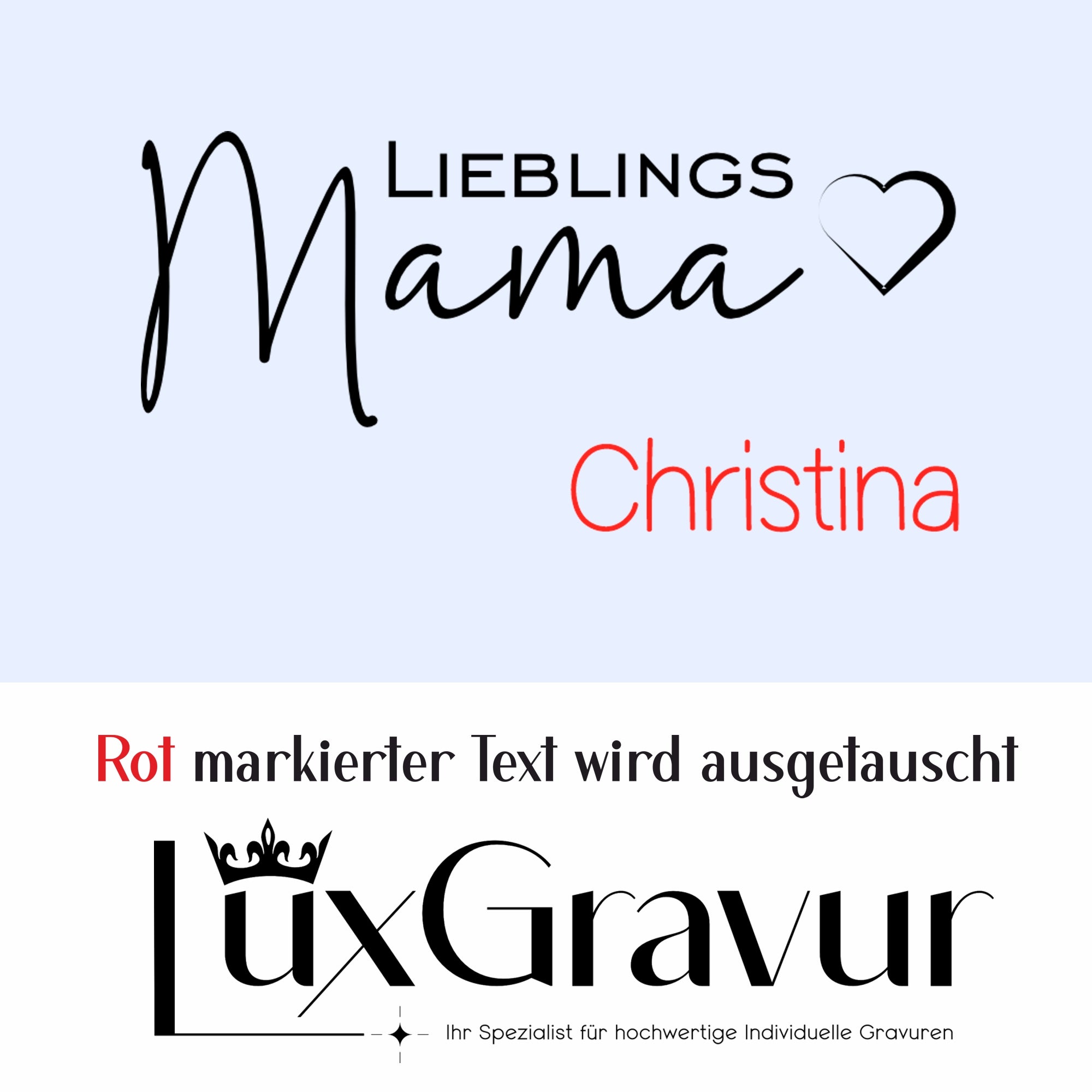 Personalisiertes Windlicht „Lieblings Mama“ mit Herzmotiv und Name
