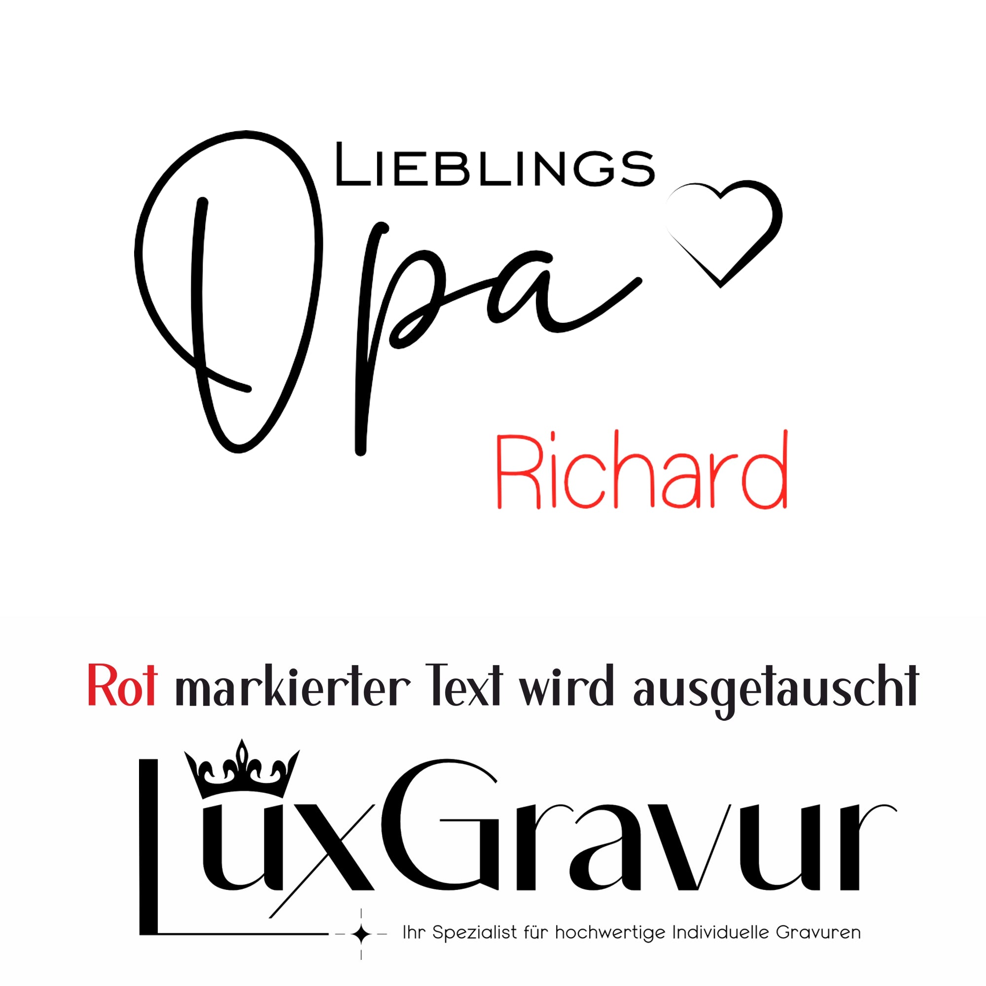 Graviertes Windlicht „Lieblings Opa“ mit Namensgravur auf Stölzle Lausitz Glas