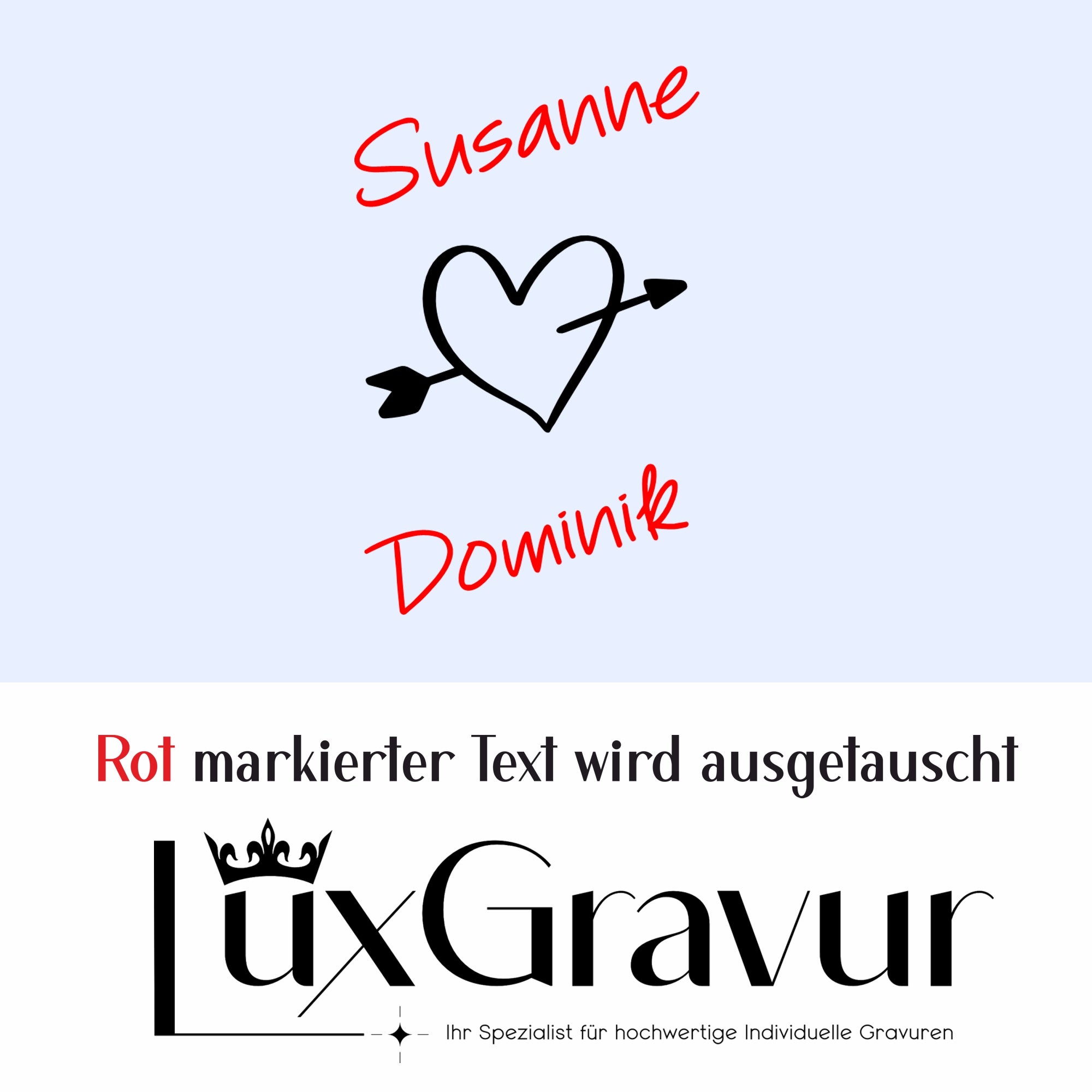 Personalisiertes Windlicht mit Herz und Pfeil – Namensgravur für Paare